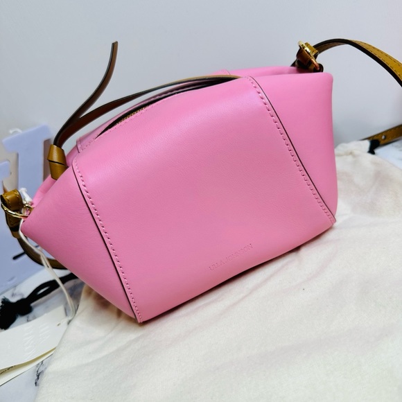 NEW! Ulla Johnson Rosebloom Pink Leather Imogen Small Soft Convertible Crossbody - Picture 4 of 15